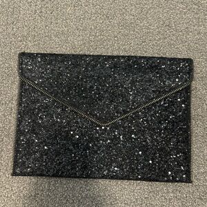 Rebecca Minkoff | Black glitter clutch